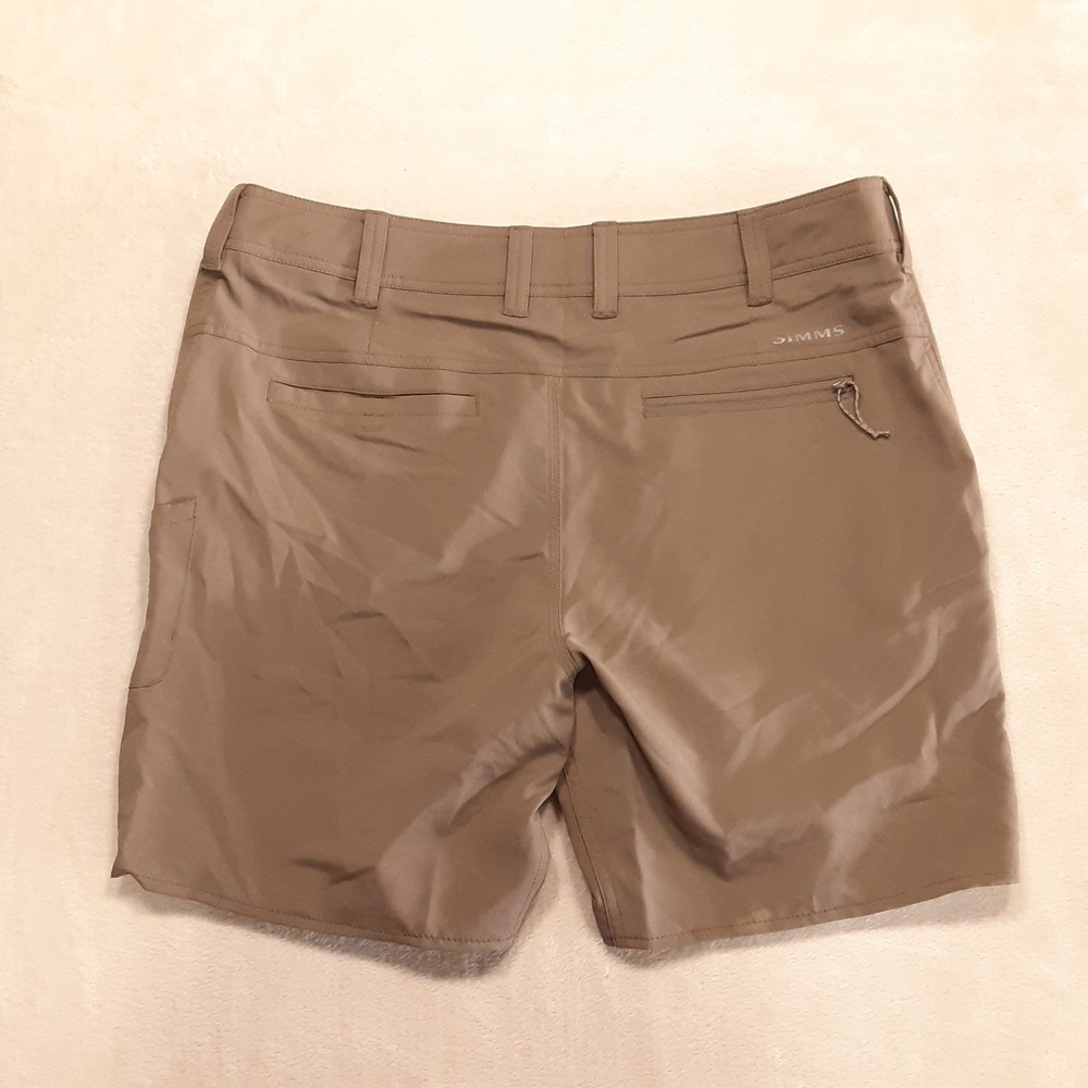 Simms Mens Skiff Performance Shorts Sz.36 Brown Utility Pocket 7" Inseam - Picture 2 of 8